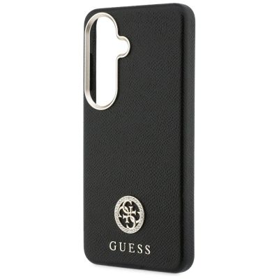6. Guess Strass-Logo-Hülle mit rundem Design für Samsung Galaxy S26 – Schwarz
