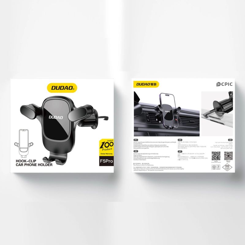 5. Dudao F5Pro Lüftungs-Autotelefonhalter – Schwarz