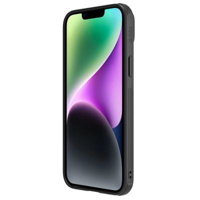 6. Nillkin CamShield Leather S Case iPhone 14 Plus Hülle mit Kameraabdeckung schwarz