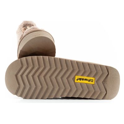 18. D.Franklin Damen Winter Schneestiefel, modisches Fellfutter, braun hoch