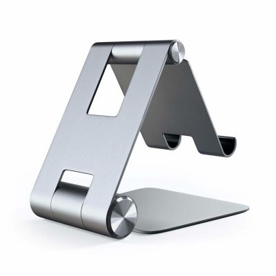 3. Satechi R1 Aluminium Scharnierhalter Faltbarer Ständer - Faltbarer Aluminiumständer für MacBook/iPad (Space Grau)
