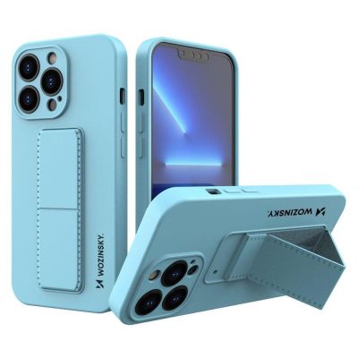 Wozinsky Kickstand Case iPhone 13 Silikonhülle mit Ständer Hellblau