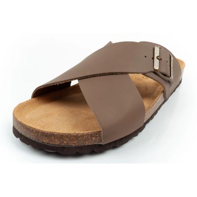 2. Bio Bio Schuhe Herren-Slipper, profilierte Flip-Flops, Naturleder, braun