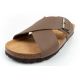 2. Bio Bio Schuhe Herren-Slipper, profilierte Flip-Flops, Naturleder, braun
