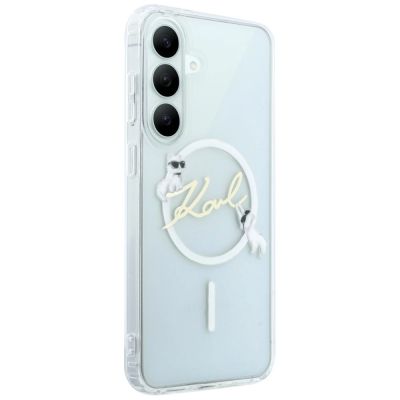 4. Karl Lagerfeld IML Choupettes Karl Script Logo MagSafe Hülle für Samsung Galaxy S26 FE – transparent