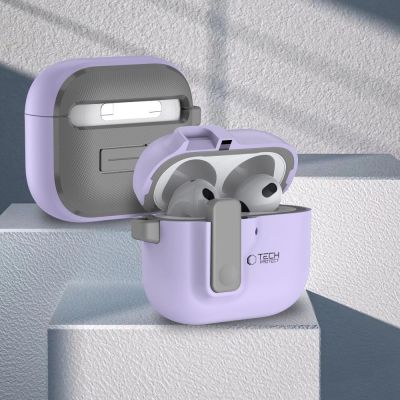 3. Tech-Protect Slim Hook-Hülle für AirPods 4 – Lila