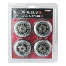 PU 84x24 82A TRANSPARENT (4 St.) + ABEC-7 CHROME (8 St.) SET NILS EXTREME