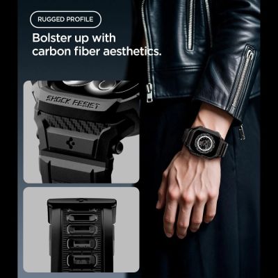 6. Spigen Rugged Armor Pro Schutzhülle und Armband für Apple Watch 46 mm – Mattschwarz