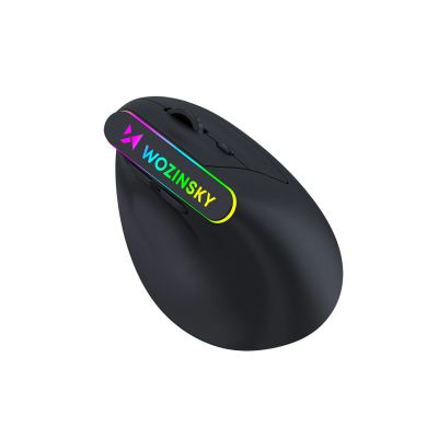 3. Wozinsky WMG-1164 Kabellose, vertikale, ergonomische Gaming-Maus mit 3600 DPI und RGB-Hintergrundbeleuchtung – Schwarz