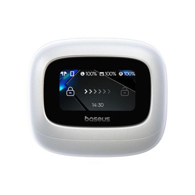 3. Baseus Bowie M2s Ultra TWS Kabellose In-Ear-Kopfhörer mit interaktivem Bildschirm – Weiß