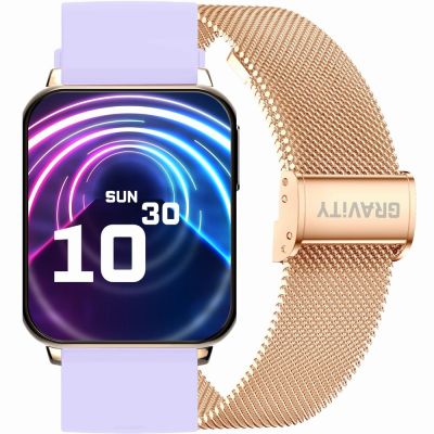 Smartwatch Gravity Roségold Lila 2 Armbänder GT17-3