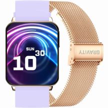 Smartwatch Gravity Roségold Lila 2 Armbänder GT17-3