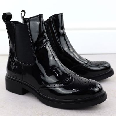 25. Schwarze Damen-Arbeitsstiefel mit Socken Sabatina