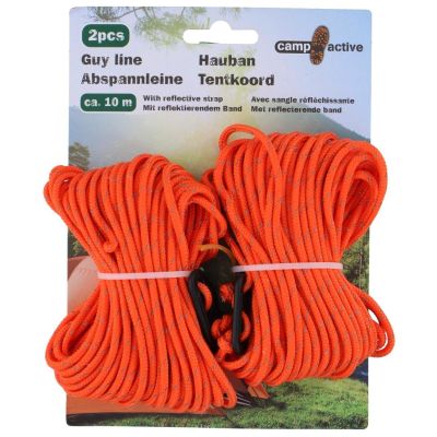 3. TOURISTEN-SEILSPANNUNG FÜR ZELT, 2 STÜCK, 10 M, ORANGE, CAMP ACTIVE