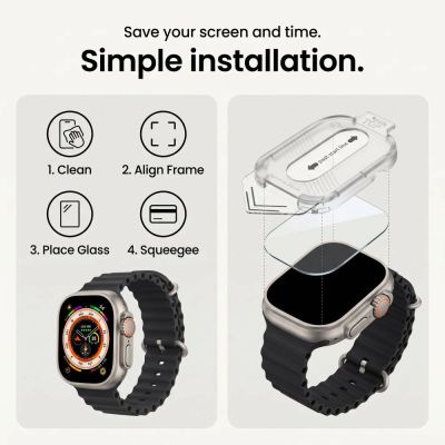 16. Tech-Protect Easy Set+ Panzerglas 2er-Pack für Apple Watch Ultra 1/2 49 mm – Klar