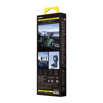 10. Baseus PrimeTrip C03Pro Kfz-Armaturenbretthalterung mit kabellosem Ladegerät, MagSafe-kompatibel – Schwarz