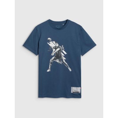 6. Herren-T-Shirt mit Volleyball-Print, Größe 4F 4FRAW25TTSHM3237-46S