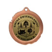 Metallmedaille mit Gravur auf Laminat