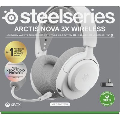 7. Steelseries Arctis Nova 3X Wireless für Xbox-Kopfhörer, Weiß