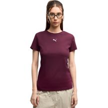 Damen-T-Shirt Puma Ess Centered Cat Logo Tee burgunderrot 692916 24