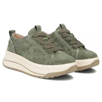 4. Filippo DP7959 grüne Leder-Plateau-Sneaker