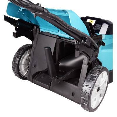 19. Makita DLM481Z Akku-Rasenmäher (Schiebemäher) in Schwarz, Blau und Metallic