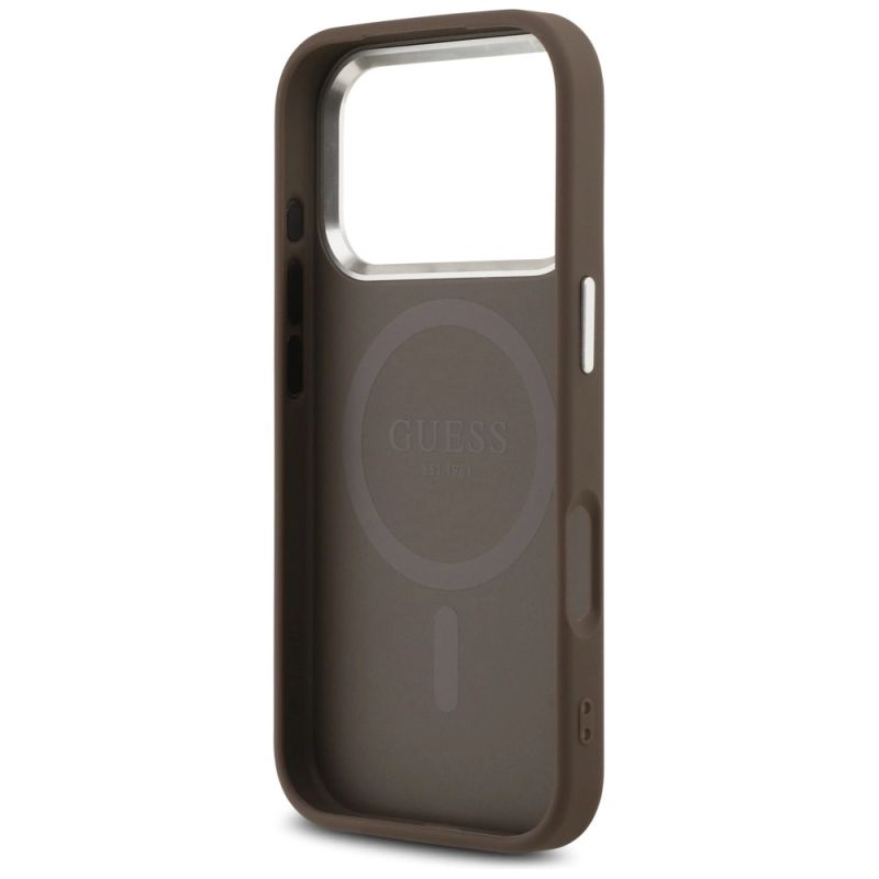 7. Guess 4G Triangle Logo MagSafe Hülle für iPhone 17 Pro - Braun