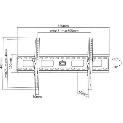 5. Manhattan 423830 TV-Wandhalterung 2,16 m (85") Schwarz
