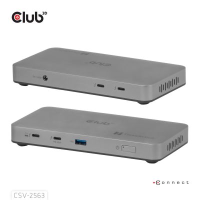 6. CLUB3D CSV-2563 Thunderbolt 5 Dockingstation Silber