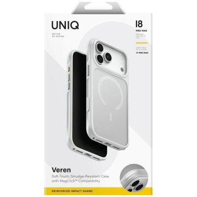 7. Uniq Veren Magclick Ladehülle für iPhone 18 Pro Max / 17 Pro Max – Weiß