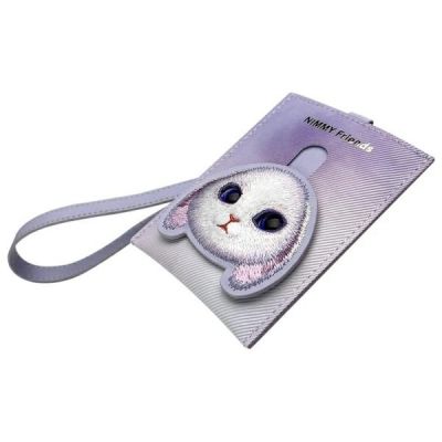 7. Nimmy Big Eyed Pet 2.0 Rabbit 3-in-1 Handytasche + Geldbörse + Tracker-Hülle, Lila