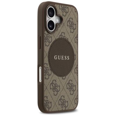 4. Guess 4G Circle Classic Logo MagSafe Hülle für iPhone 17 - Braun