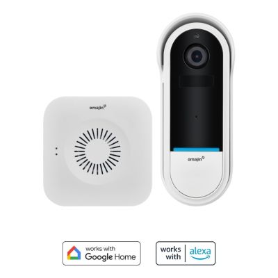 Drahtlose Video-Türsprechanlage OMAYIN OVD-01-EU, Weiß, Schwarz