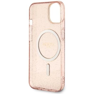 7. Guess GUHMP14MHCMCGP iPhone 14 Plus 6.7" pink/pink Hardcase Glitter Gold MagSafe