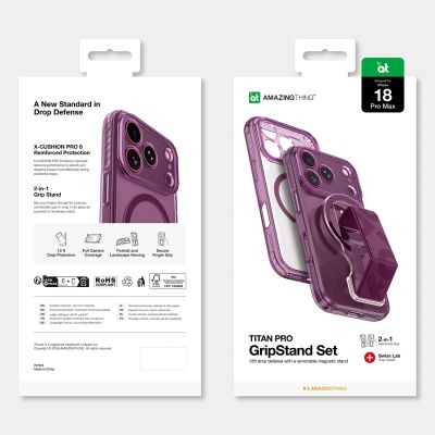 10. AmazingThing Titan Pro Objektivständer-Set für iPhone 18 Pro Max mit magnetischer Halterung und Ständer, kompatibel mit MagSafe – Lila