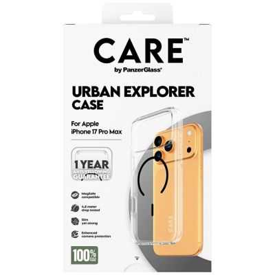 5. CARE by PanzerGlass Flagship Urban Explorer Case mit schwarzem MagSafe für iPhone 17 Pro Max – Transparent