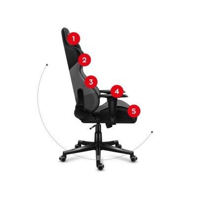 32. Huzaro Force 6.2 Gaming-Stuhl aus grauem Netzgewebe