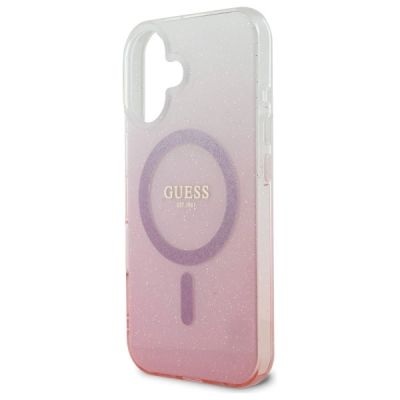 6. Guess IML Glitter Gradient MagSafe Hülle für iPhone 16 - Pink