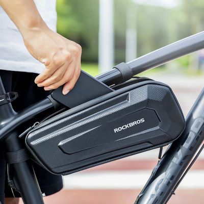 12. Rockbros B66 wasserdichte Fahrradtasche für Rahmen – Schwarz