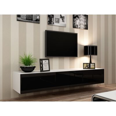 TV-Schrank VIGO '180' 30/180/40 weiß/schwarz glänzend