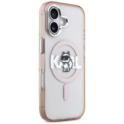 4. Karl Lagerfeld IML Choupette Sketch Logo MagSafe iPhone 17 Hülle - Pink