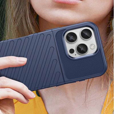 5. Thunder Case Silikonhülle für iPhone 16 Pro Max – blau