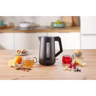 5. Gorenje K17OPB | Wasserkocher | Elektrisch | 2200 W | 1,7 l | Kunststoff | 360° drehbarer Sockel | Schwarz