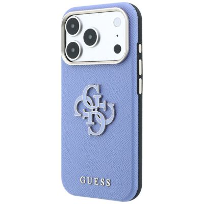 2. Guess Grained & Big Resin Logo Hülle für iPhone 18 Pro / 17 Pro - blau