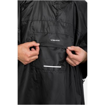 4. VIKING Vesper Rucksack-Regenponcho, Schwarz