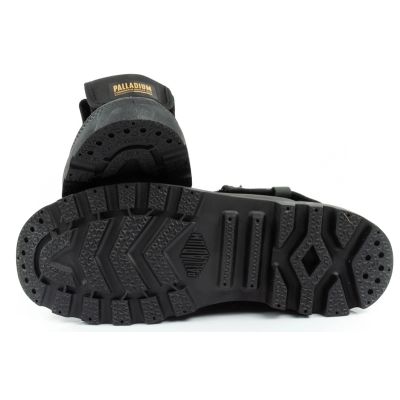 9. Palladium Damen Baggy-Sneaker mit hohem Schaft, beschichtet, modisch, Schwarz