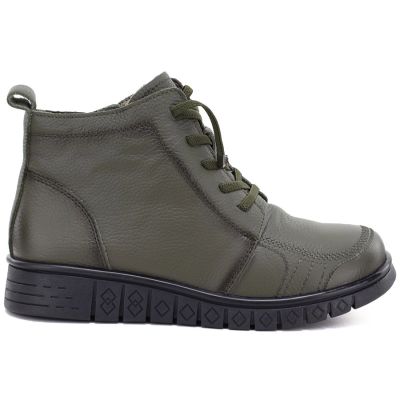 2. Bequeme Damen-Lederstiefeletten in Khaki T.Sokolski OL67-1