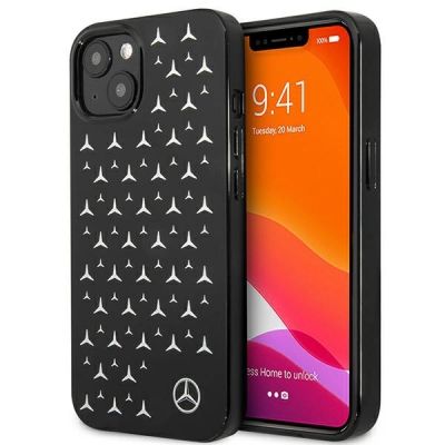 Mercedes Silver Stars Pattern Case für iPhone 13 mini - Schwarz