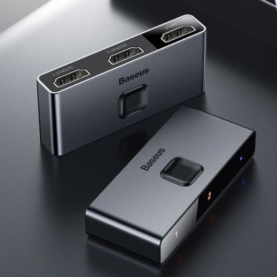 18. Baseus bidirektionaler Switch Splitter Switcher HDMI - 2x HDMI 4K / 30 Hz grau (CAHUB-BC0G)