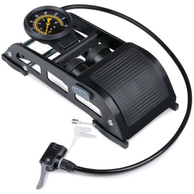 11. DUNLOP 2-KOLBEN-FUSSPUMPE MIT MANOMETER FÜR FAHRRAD UND AUTO